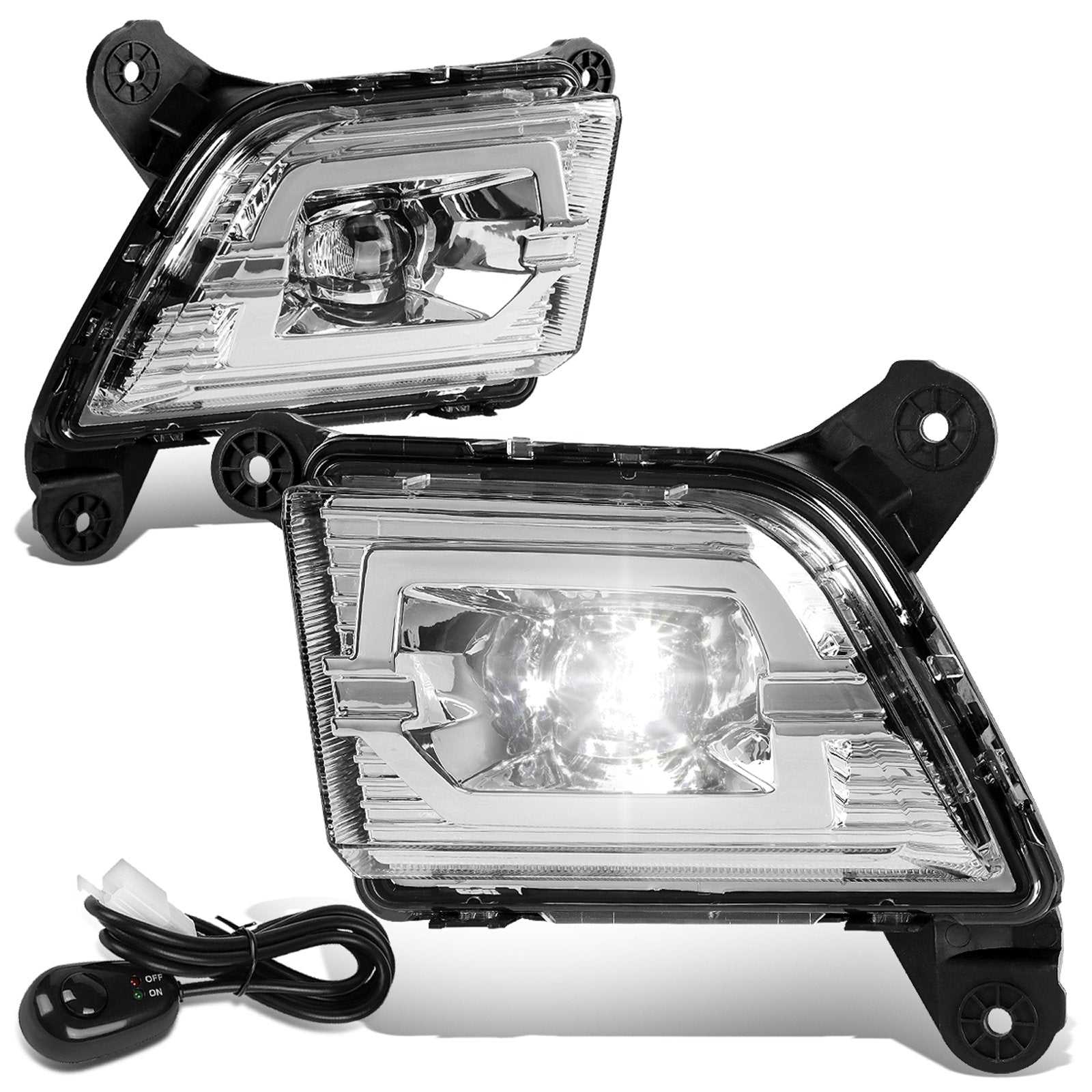 DNA Motoring, DNA Projector Fog Lights Chevy Silverado 1500 (19-20) OE Style - Clear or Smoked Lens