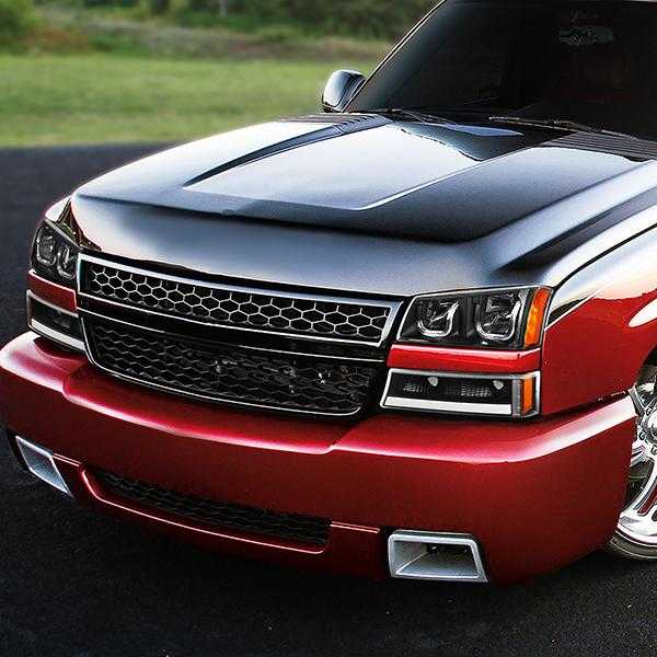 DNA Motoring, DNA Projector Headlights Chevy Silverado (03-06) w/ J-Shaped LED DRL + Bumper Lamps - Black or Chrome