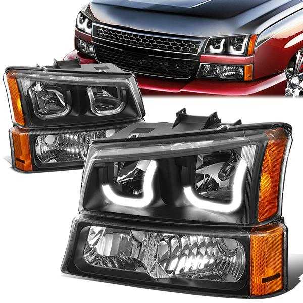 DNA Motoring, DNA Projector Headlights Chevy Silverado (2003-2006) w/ LED DRL + Bumper Lamps - Black or Chrome