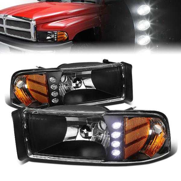 DNA Motoring, DNA Projector Headlights Dodge Ram (94-02) w/ LED DRL [1PC Design] Black or Chrome