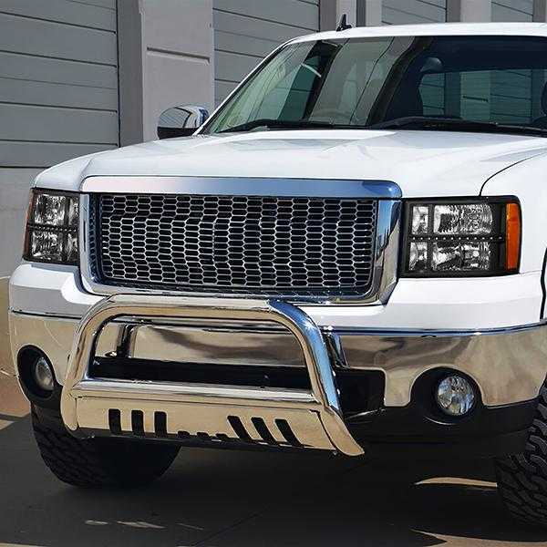 DNA Motoring, DNA Projector Headlights GMC Sierra (07-14) w/ LED DRL - Black Housing Amber Corner