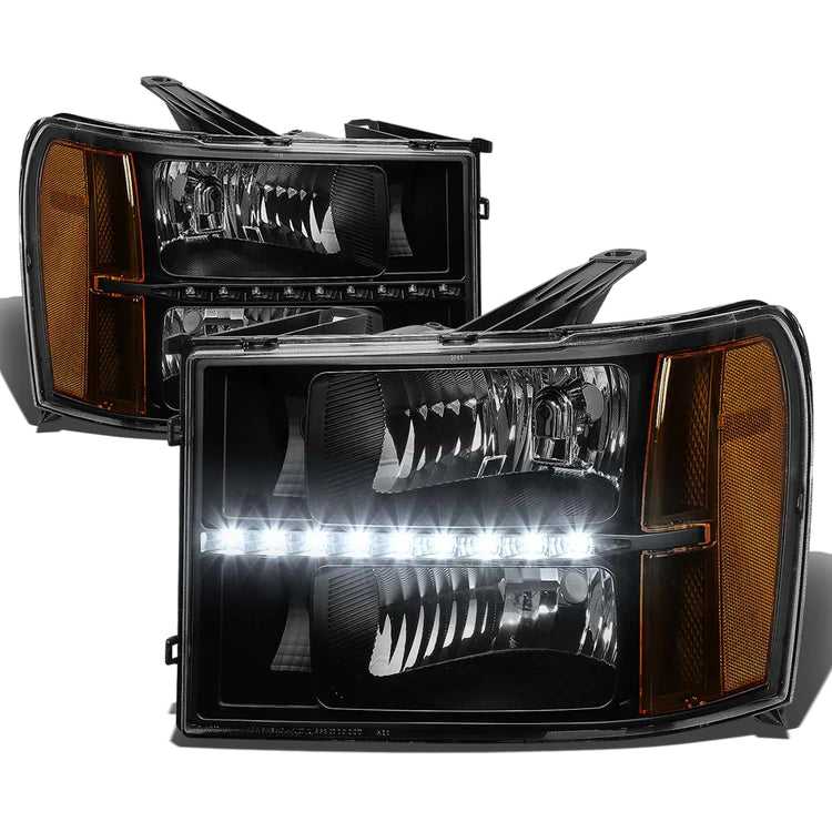 DNA Motoring, DNA Projector Headlights GMC Sierra (07-14) w/ LED DRL - Black or Chrome