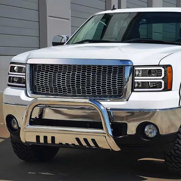 DNA Motoring, DNA Projector Headlights GMC Sierra 1500/2500/3500 (07-14) w/ DRL LED Bar - Black Housing