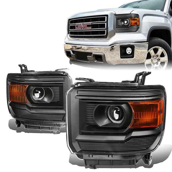 DNA Motoring, DNA Projector Headlights GMC Sierra (2014-2017) w/ Black or Chrome