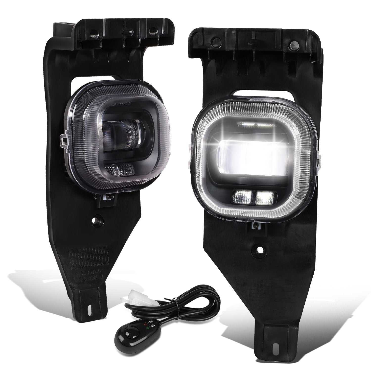 DNA Motoring, DNA Projector LED Fog Lights Ford F-250/F-350/F-450/F-550 SD (05-07) OE Style - Clear or Smoked Lens