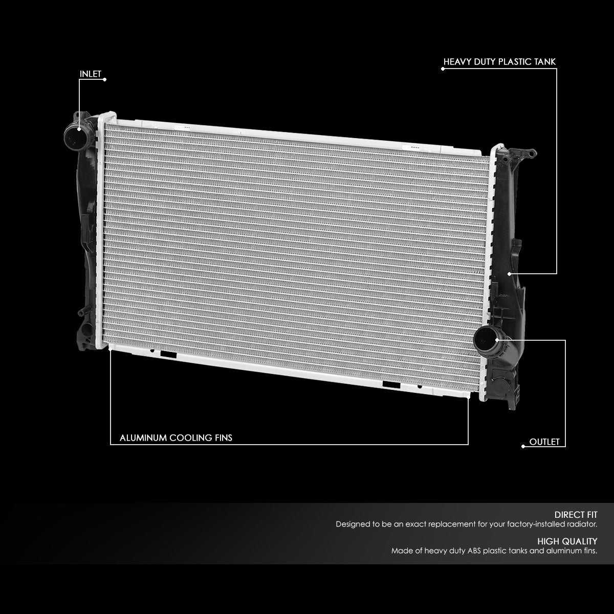 DNA Motoring, DNA Radiator BMW 3 Series 3.0L Turbocharged M/T (07-11) [DPI 2973] OEM Replacement w/ Aluminum Core