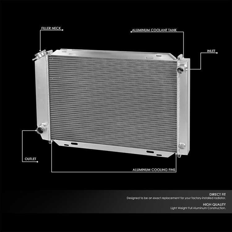 DNA Motoring, DNA Radiator Ford Mustang (79-93) Fox Body [w/ Slim Fans] 3 Row Aluminum Performance Replacement