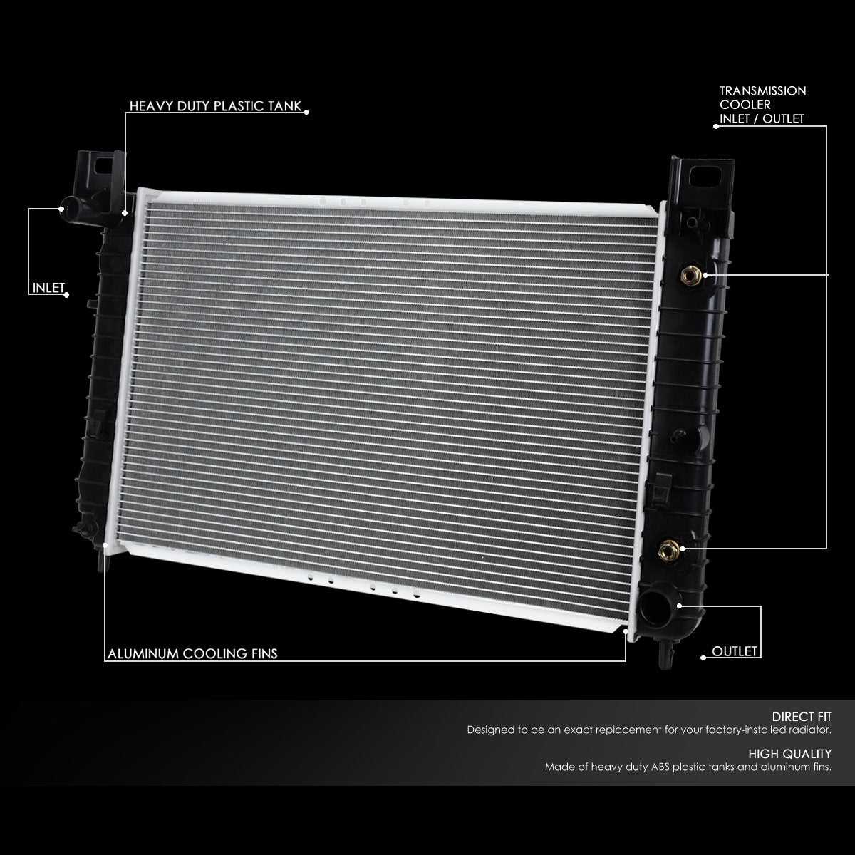 DNA Motoring, DNA Radiator GMC Sierra 4.3L/4.8L/5.3L (99-07) [DPI 2334] OEM Replacement w/ Aluminum Core