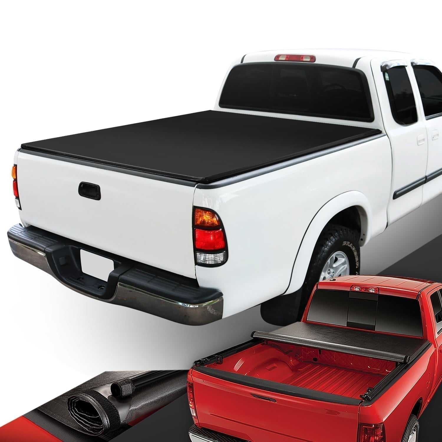 DNA Motoring, DNA Tonneau Cover Chevy Silverado 1500 (2014-2018) LD (2019-2019) 6'6" Bed Soft Roll-Up - Black