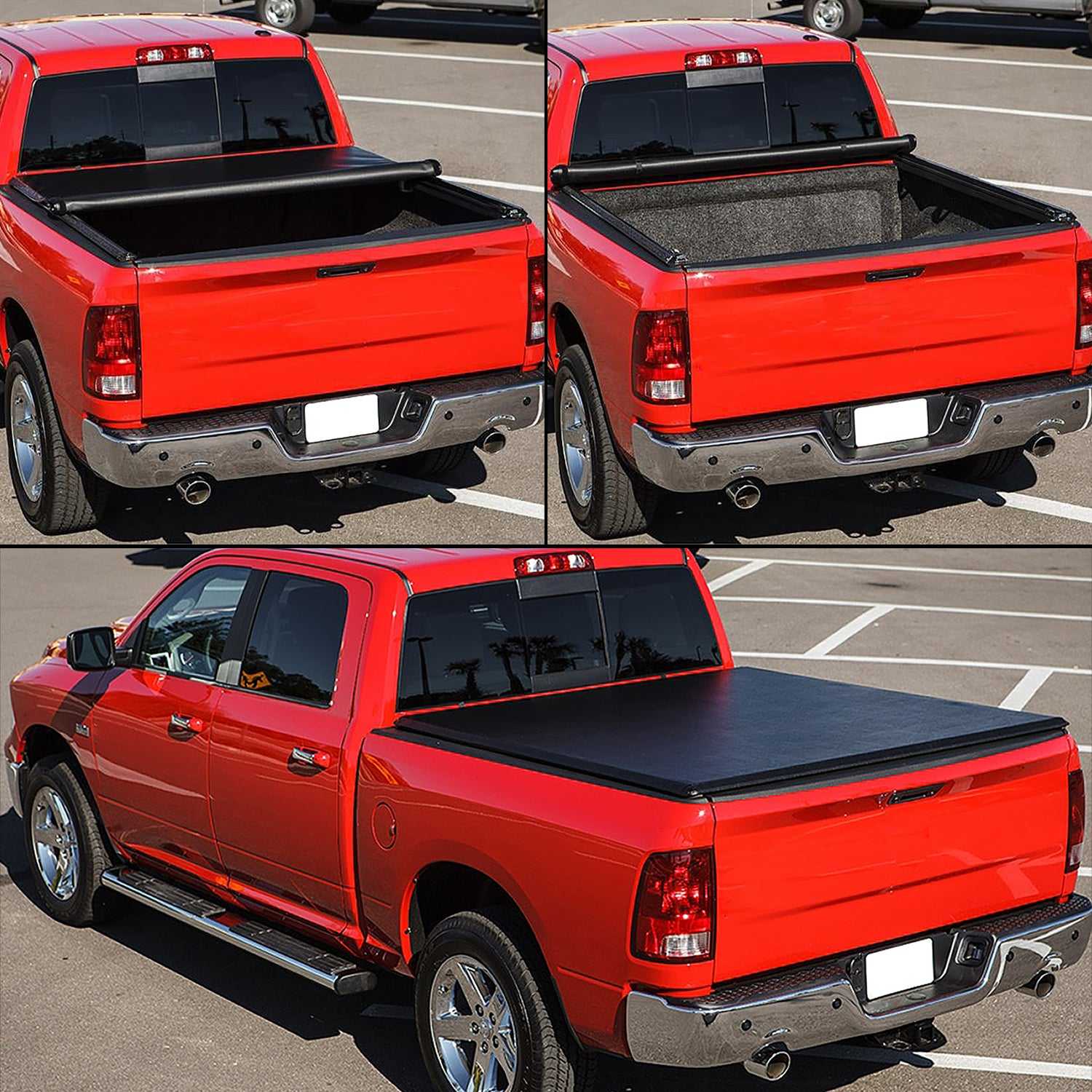 DNA Motoring, DNA Tonneau Cover Chevy Silverado 2500/3500 HD (2020-2023) 6'9'' Bed Soft Roll-Up