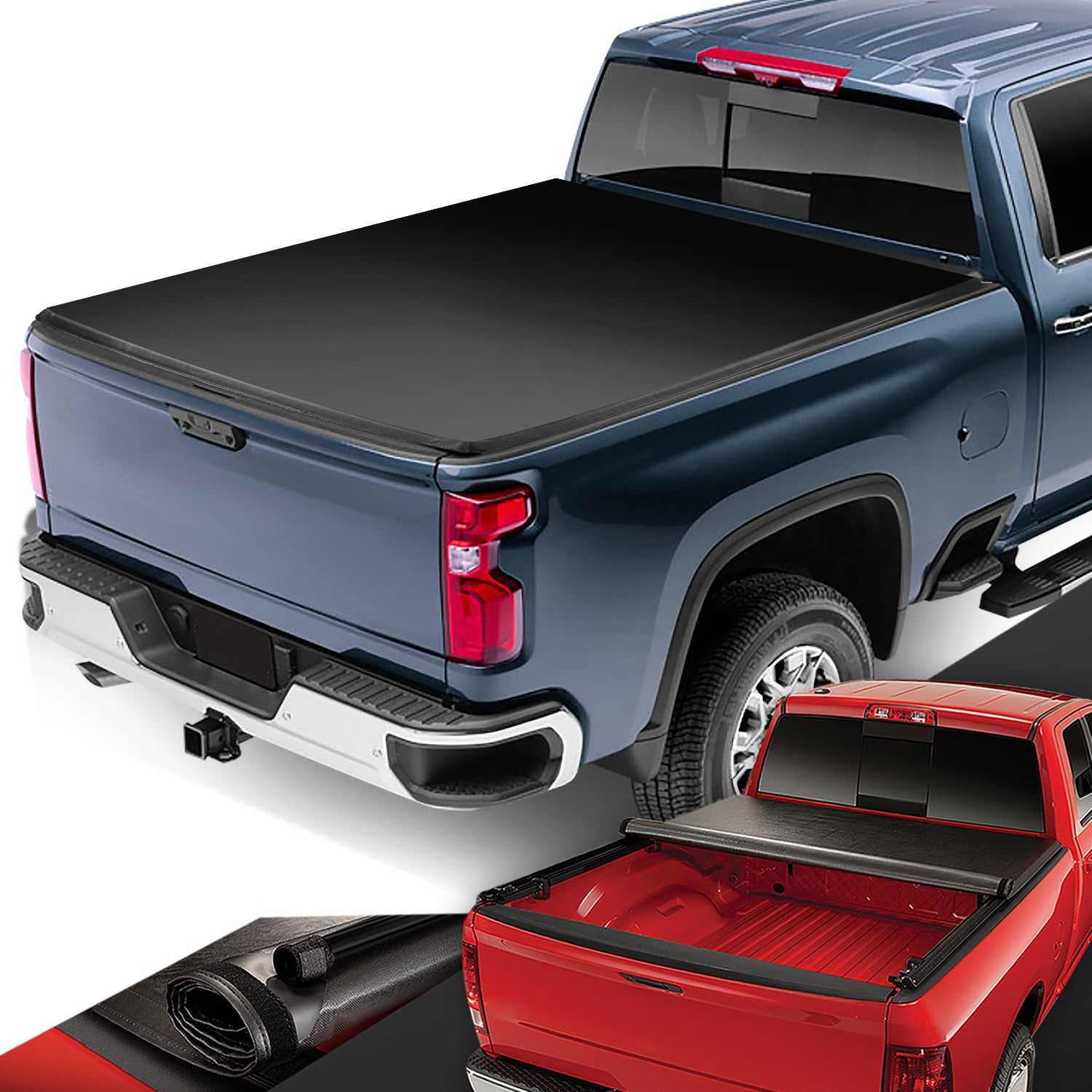 DNA Motoring, DNA Tonneau Cover Chevy Silverado 2500/3500 HD (2020-2023) 6'9'' Bed Soft Roll-Up