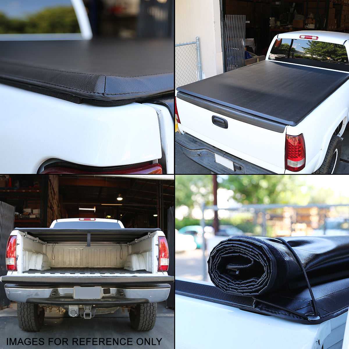 DNA Motoring, DNA Tonneau Cover Chevy Silverado / GMC Sierra 1500 (1999-2013) 8' Long Bed Vinyl Soft Roll -Up