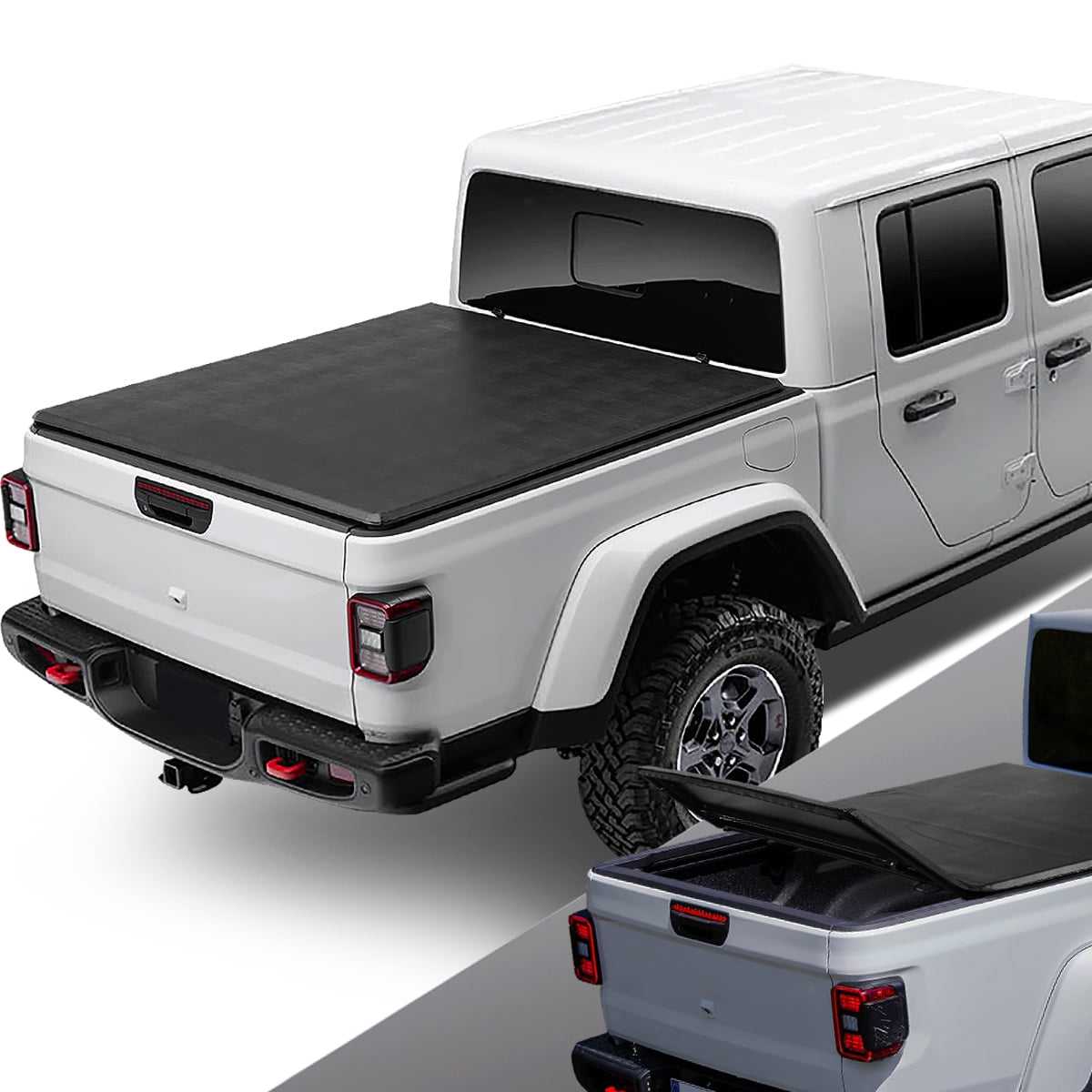 DNA Motoring, DNA Tonneau Cover Dodge Ram 1500 (2009-2018) 2500/3500 (2010-2018) 8' Bed Fleetside Soft Tri-Fold Adjustable