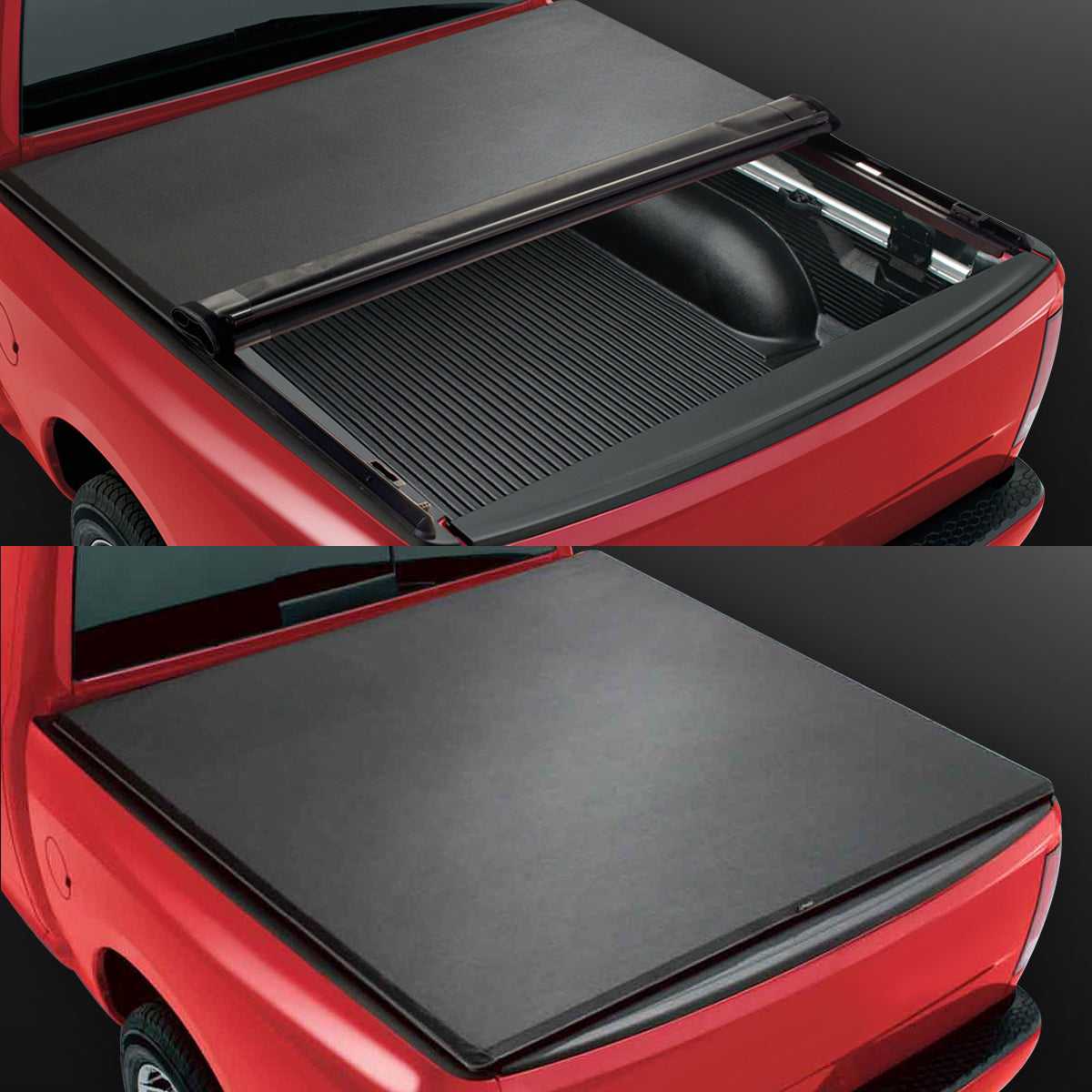 DNA Motoring, DNA Tonneau Cover Ford F150 (2004-2014) 8' Long Bed Vinyl Soft Roll -Up