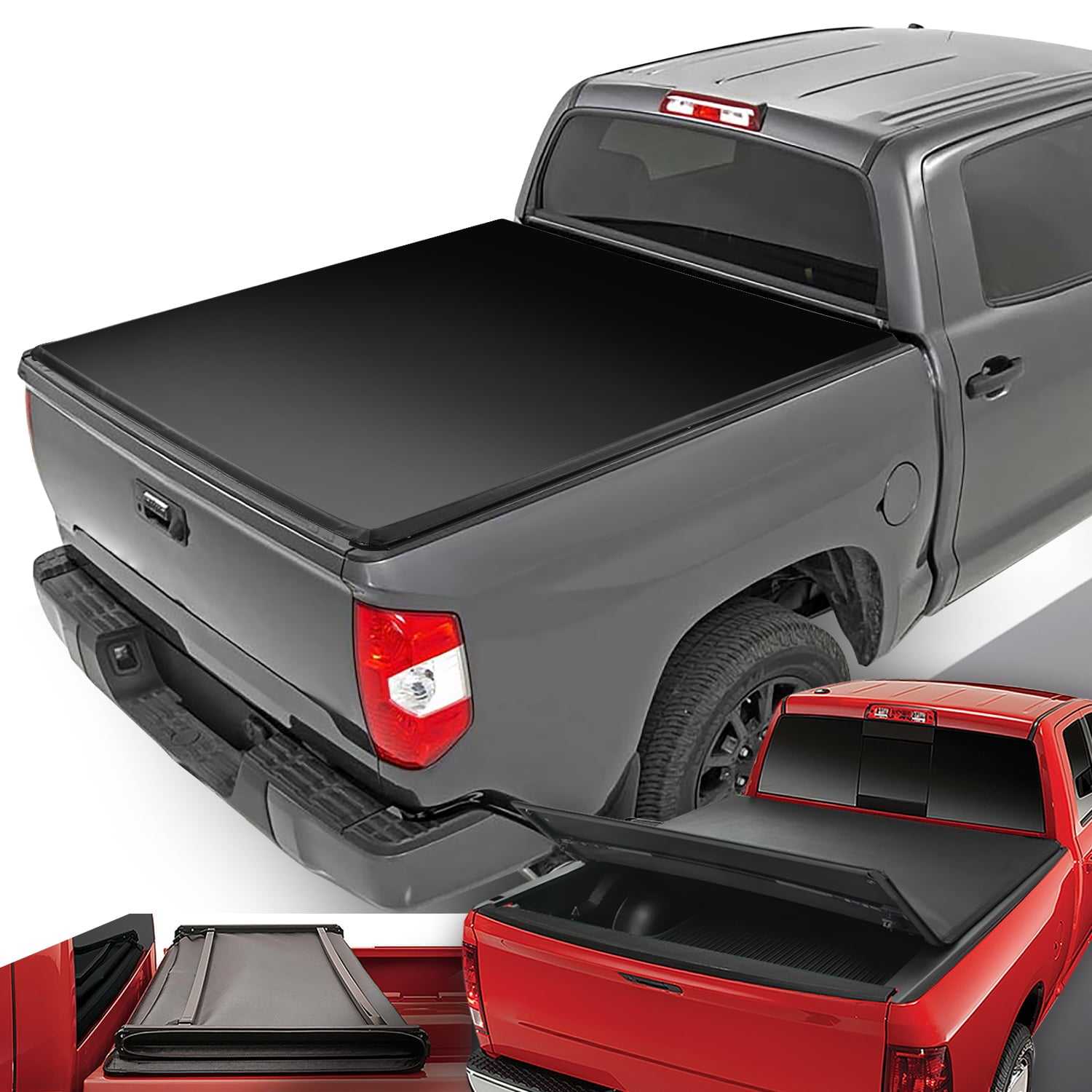 DNA Motoring, DNA Tonneau Cover Toyota Tundra (2022-2023) Soft Vinyl Tri-Fold - 6.5 / 5.5 Ft. Bed