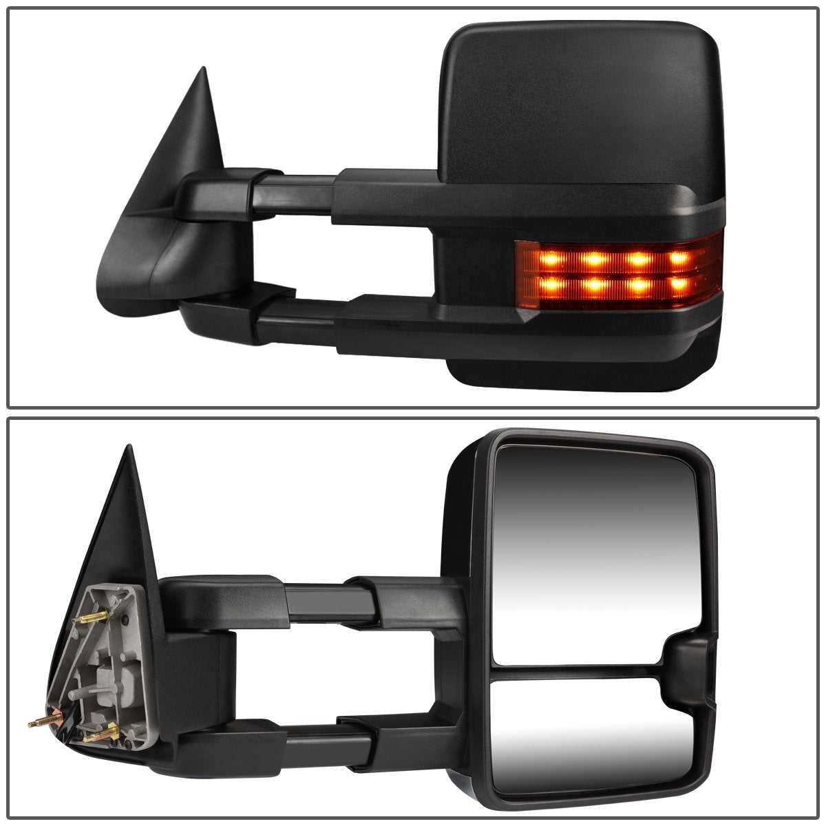 DNA Motoring, DNA Towing Mirrors Cadillac Escalade (02-06) Black or Chrome + Optional Signal Light + Manual Non-Heated