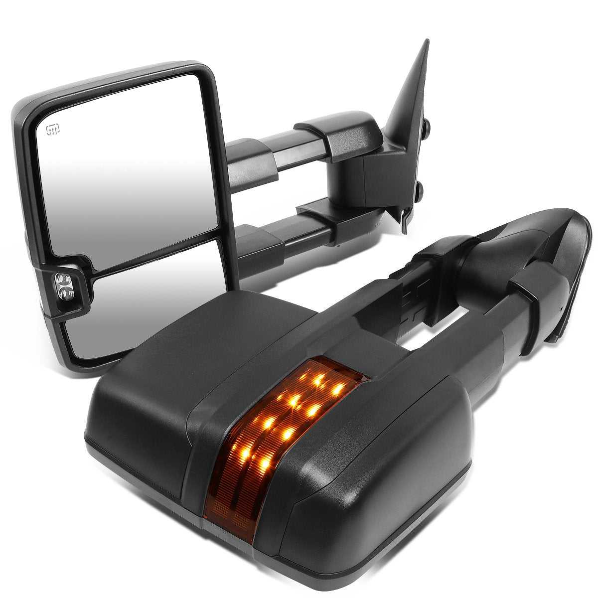 DNA Motoring, DNA Towing Mirrors Chevy Silverado (99-02) Black or Chrome + Signal Light + Powered w/ Heated