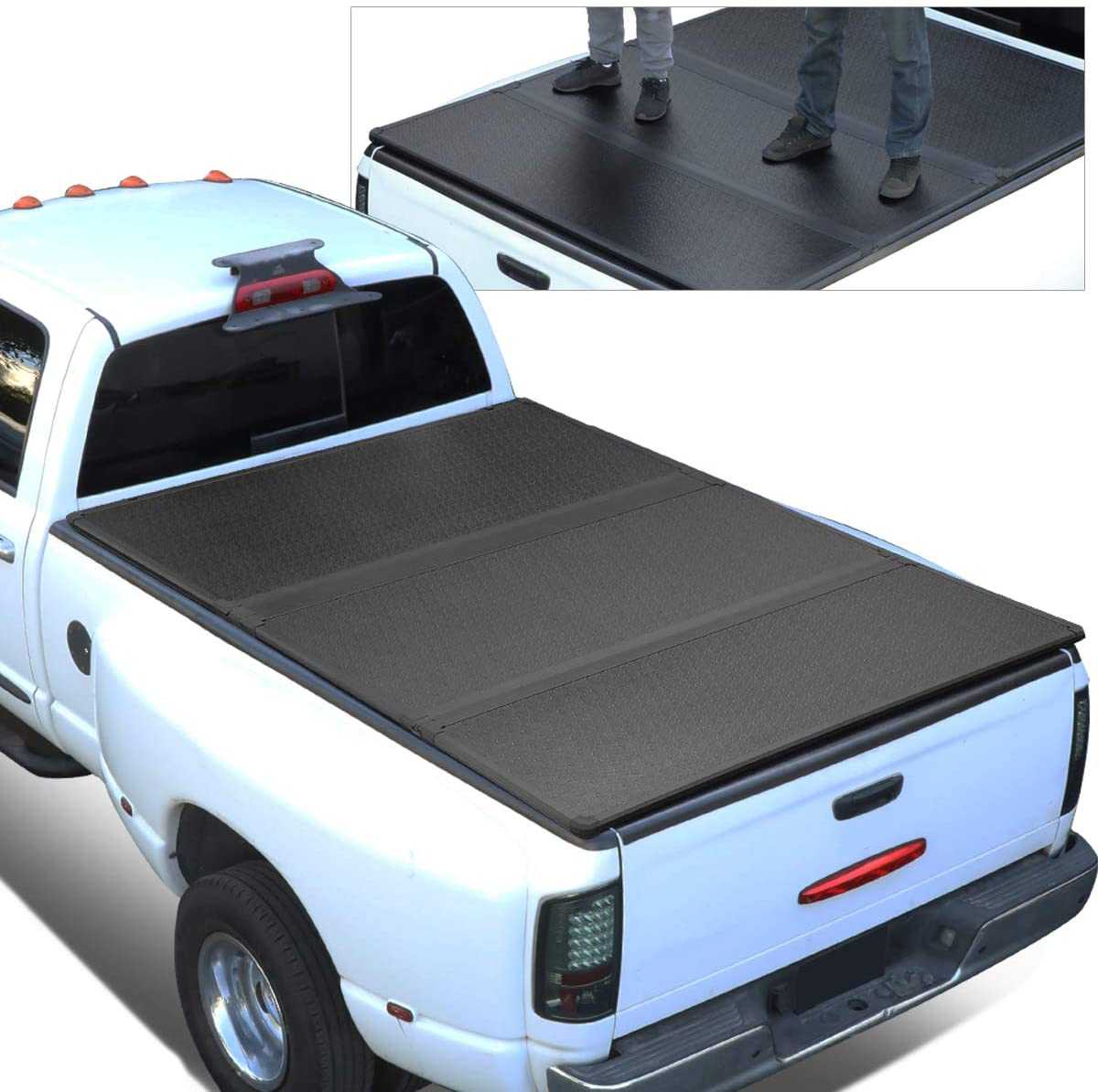 DNA Motoring, DNA Tri Fold Tonneau Cover Jeep Gladiator JT (2020) w/o Utility Track System