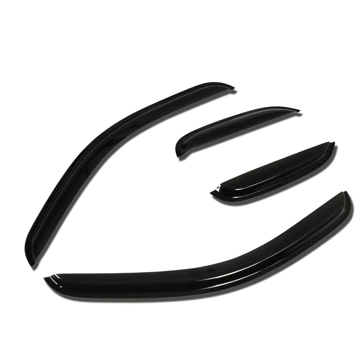 DNA Motoring, DNA Window Visors Chevy Silverado / GMC Sierra 1500/2500/3500 Extended Cab (2007-2013) Tape-On - Dark Smoke