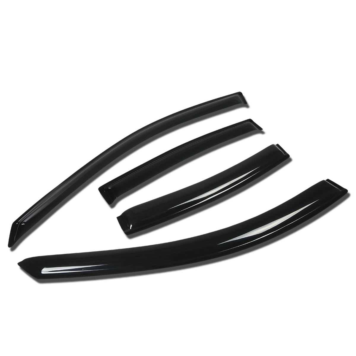 DNA Motoring, DNA Window Visors Dodge Dakota Crew Cab (2000-2004) Tape-On - Dark Smoke