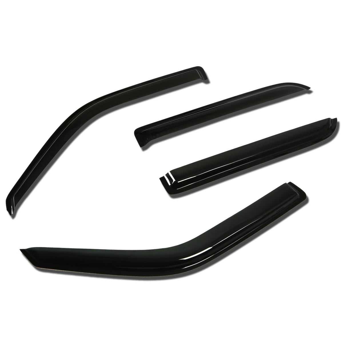 DNA Motoring, DNA Window Visors Ford F150 Super Crew Cab (2001-2003) Tape-On - Dark Smoke