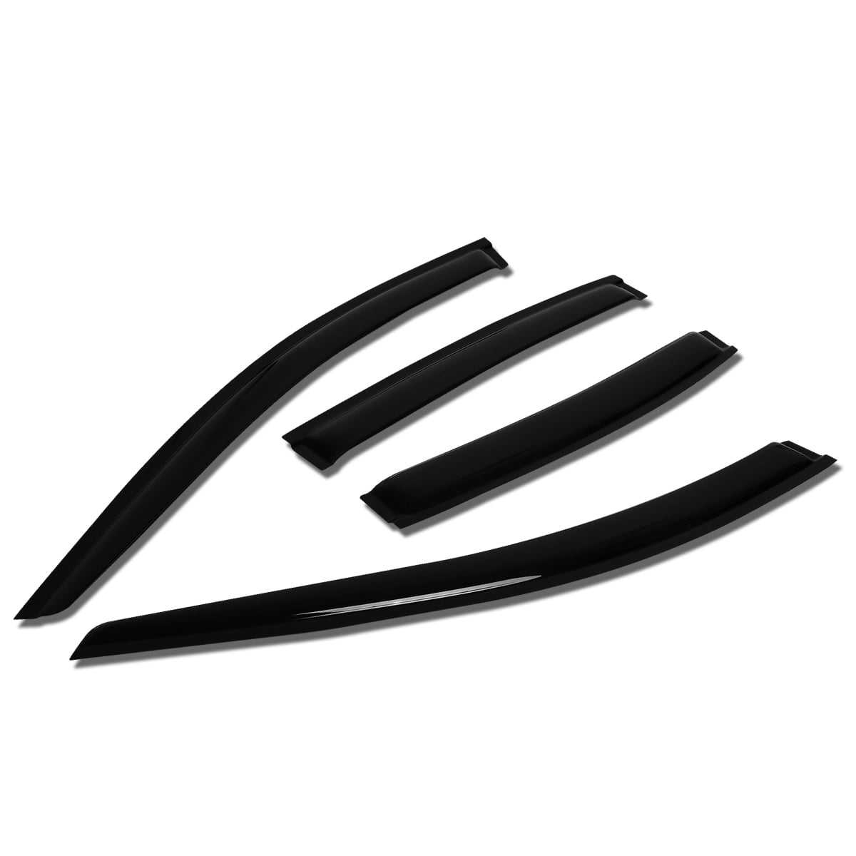 DNA Motoring, DNA Window Visors Hyundai Elantra Sedan (2007-2010) Tape-On - Dark Smoke