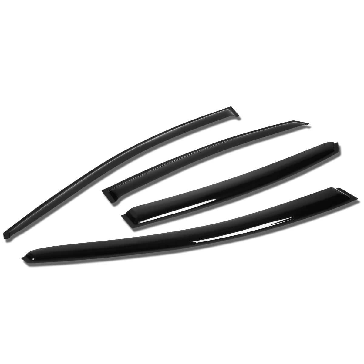 DNA Motoring, DNA Window Visors Hyundai Elantra Sedan (2011-2016) Tape-On - Dark Smoke