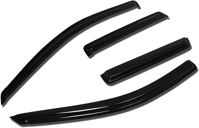 DNA Motoring, DNA Window Visors Nissan Murano 4-Door (2003-2007) Tape-On - Dark Smoke