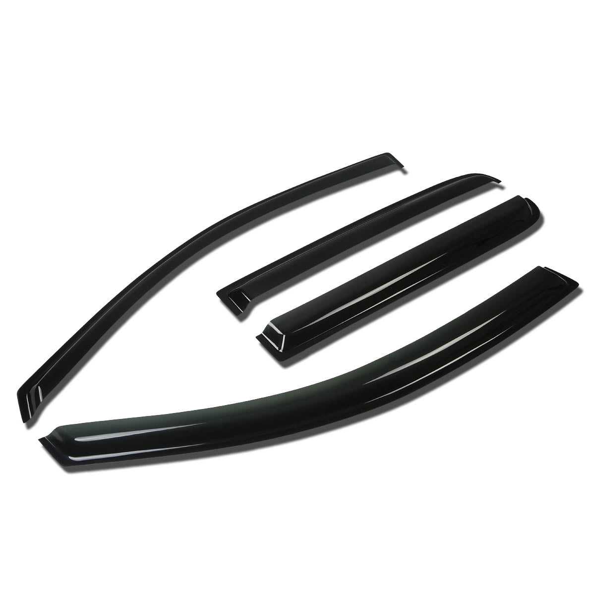 DNA Motoring, DNA Window Visors Nissan Titan Crew Cab (2004-2014) Tape-On - Dark Smoke