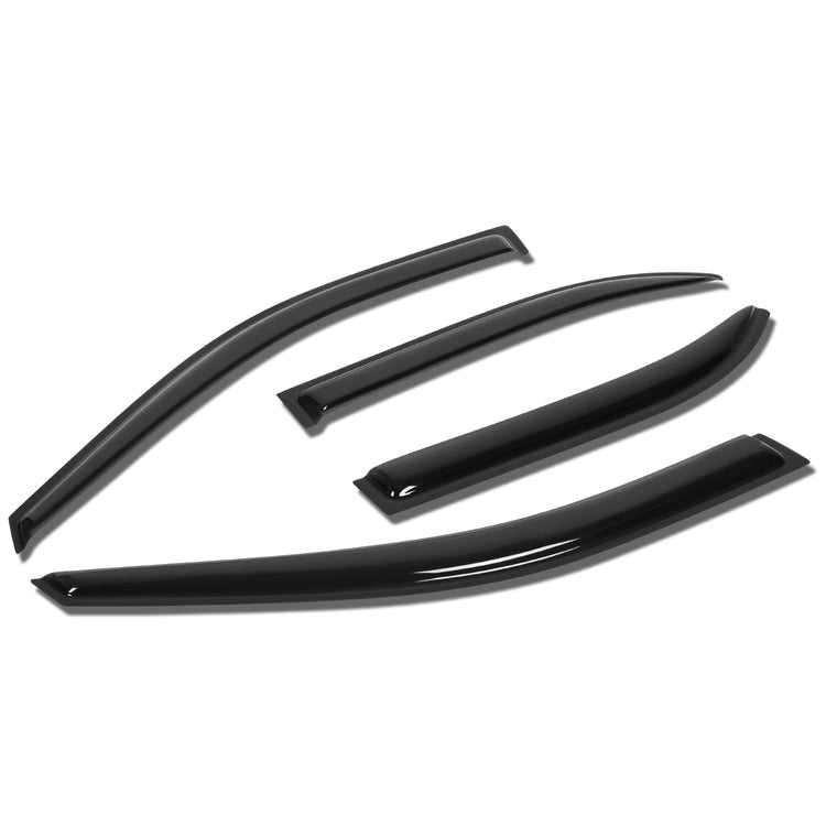 DNA Motoring, DNA Window Visors Toyota Corolla Sedan (1993-1997) Tape-On - Dark Smoke