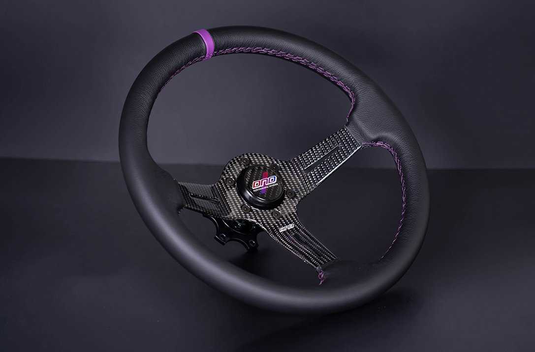 DND Performance Interior, DND Carbon Fiber Leather Steering Wheel (60mm Deep, 350mm) 6 Bolt