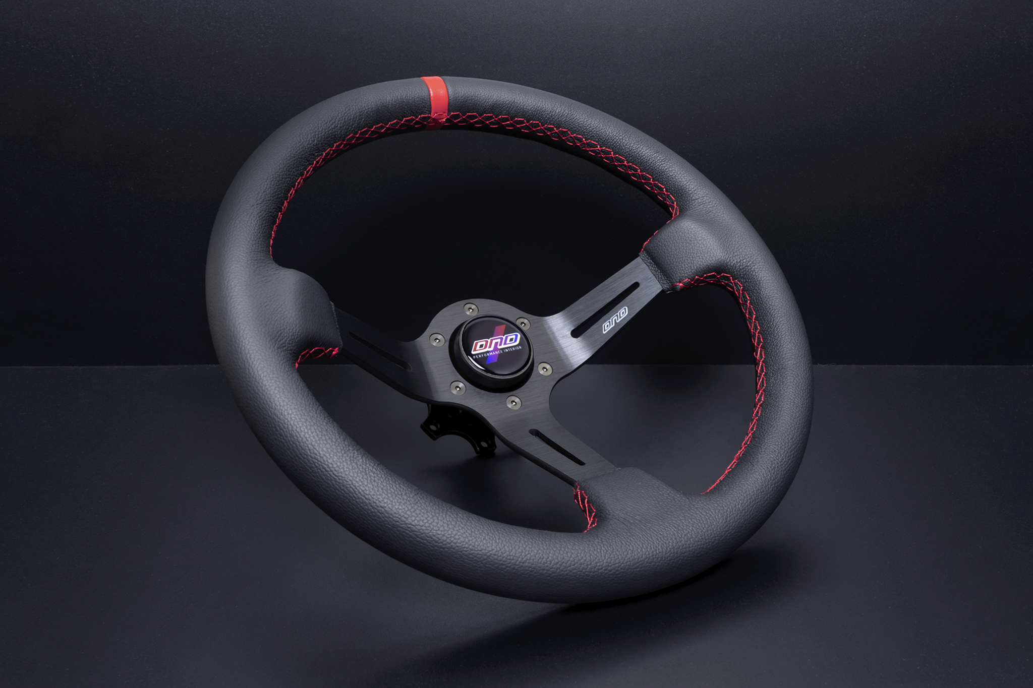 DND Performance Interior, DND Leather Race Steering Wheel (75mm Deep, 350mm, 6 bolt) Various Colors