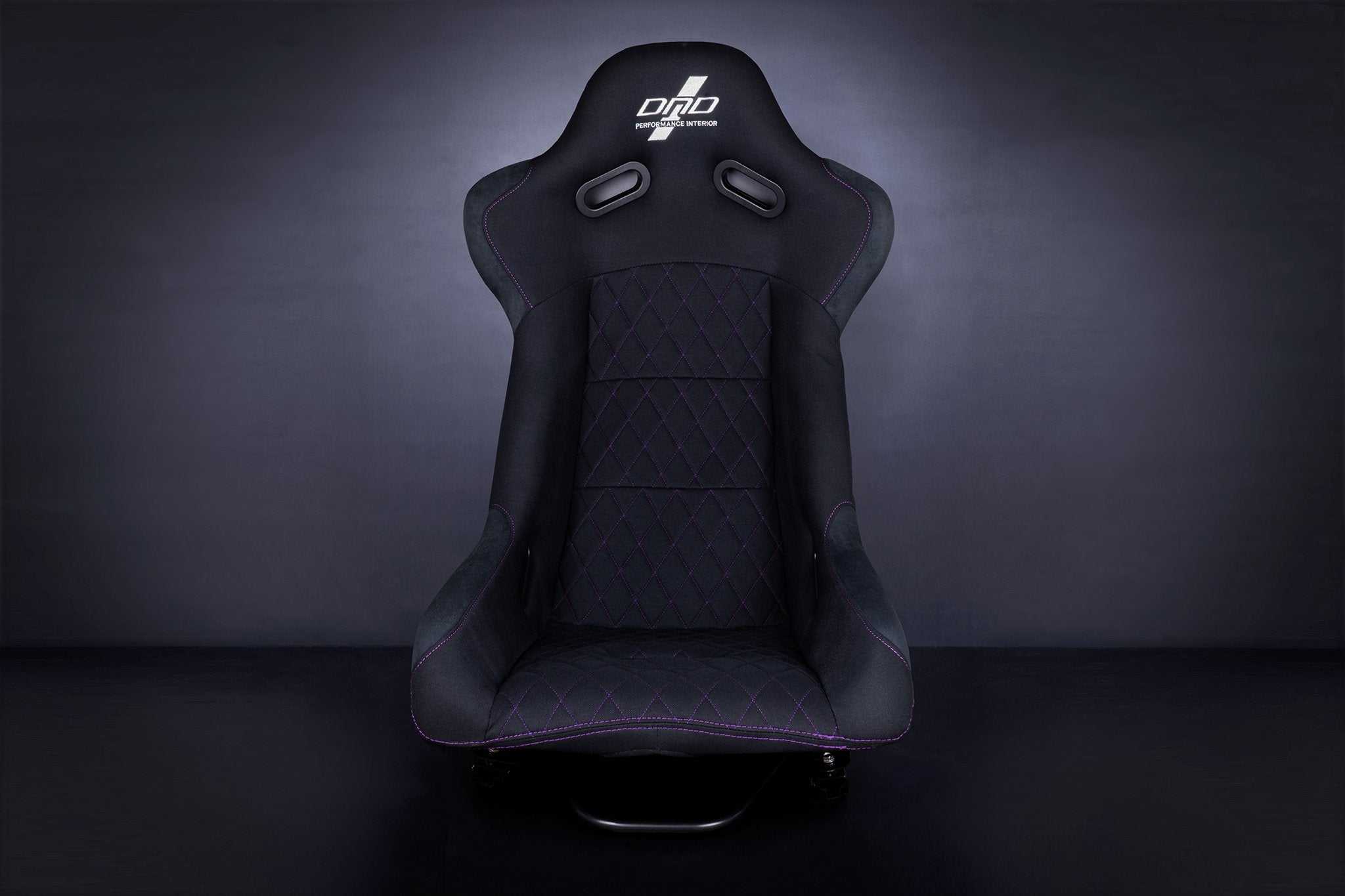 DND Performance Interior, DND Wide Monakos Fixed Racing Seat - Purple / Red / Gray Stitching