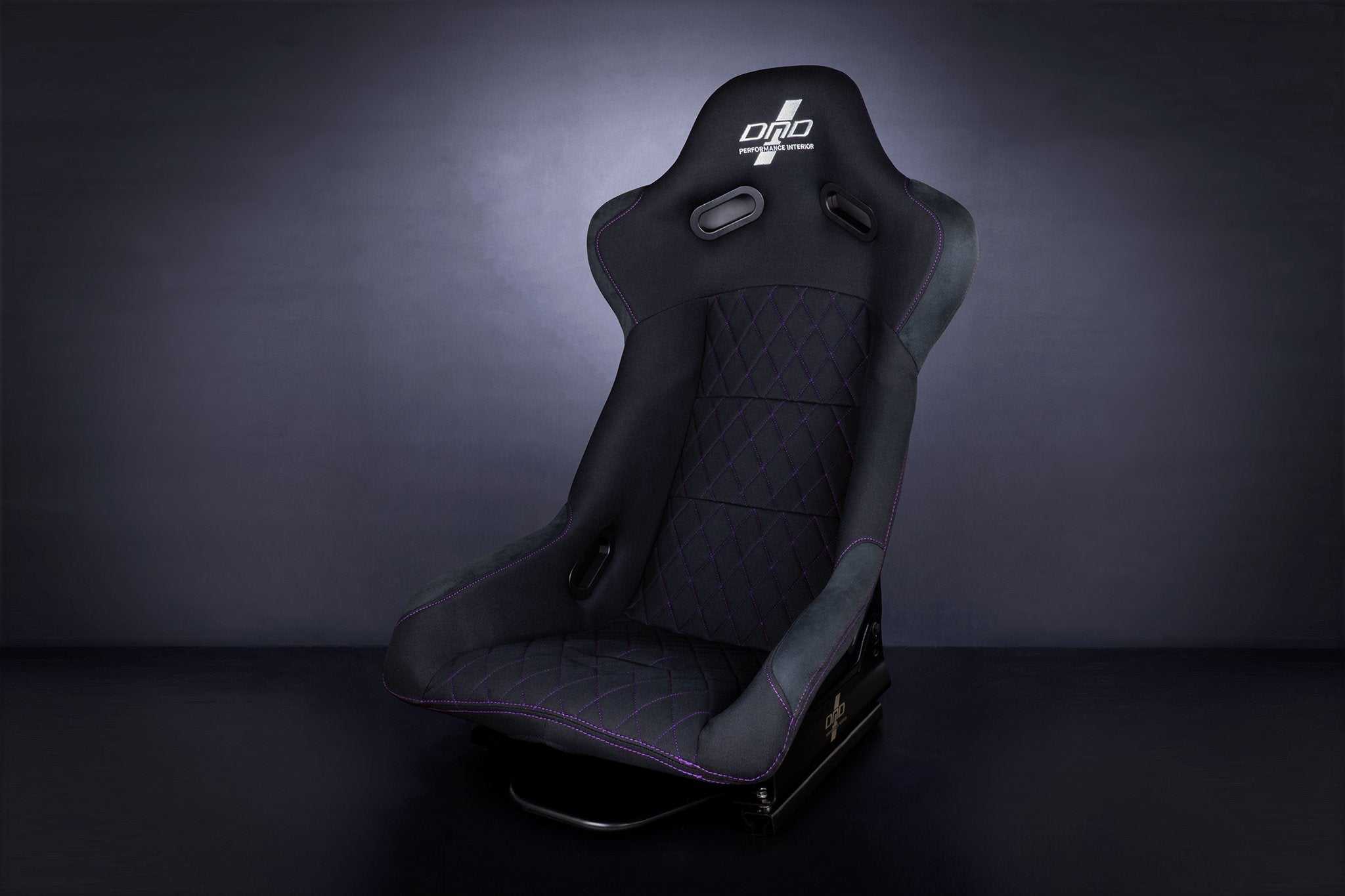 DND Performance Interior, DND Wide Monakos Fixed Racing Seat - Purple / Red / Gray Stitching