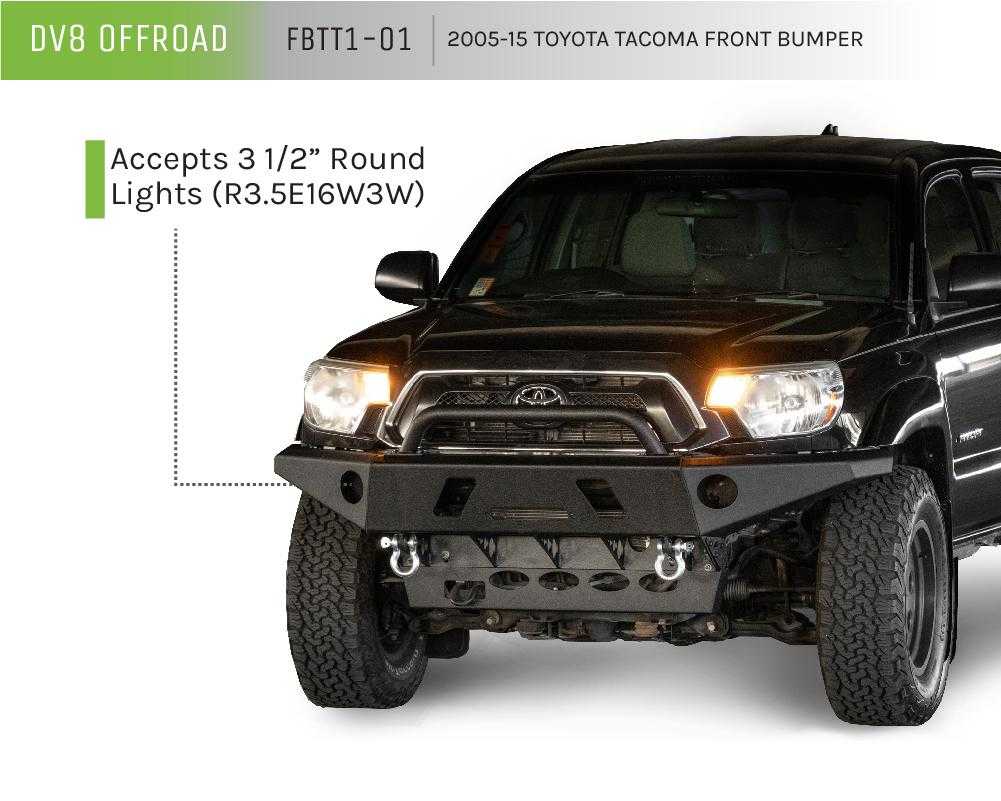 DV8 Off Road, DV8 Off Road Front Bumper Toyota Tacoma (2005-2015) Winch - FBTT1-01