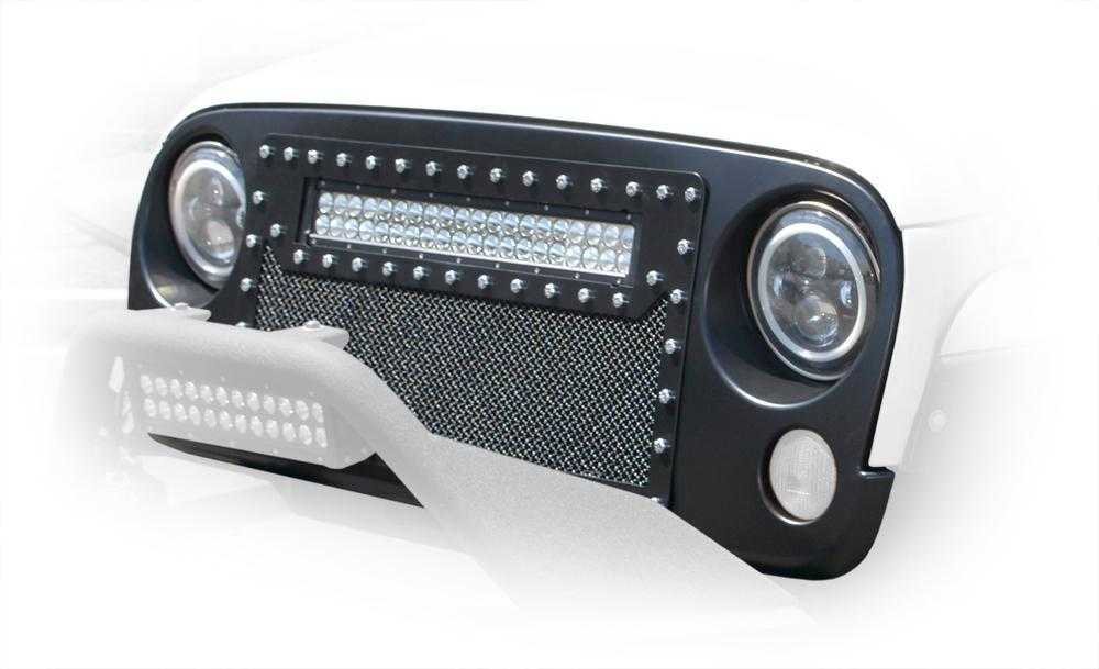 DV8 Off Road, DV8 Off Road Grille Jeep Wrangler JK/JL Gladiator JT - Mesh LED / Replacement Grille