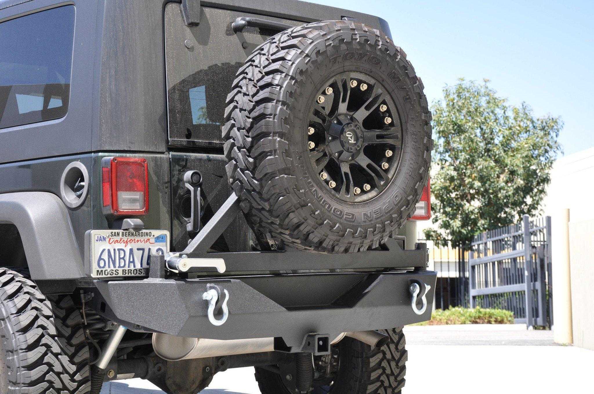 DV8 Off Road, DV8 Off Road Rear Bumper Jeep Wrangler Wrangler JK (2007-2018) Mid-Width with Tire Carrier - RBSTTB-01