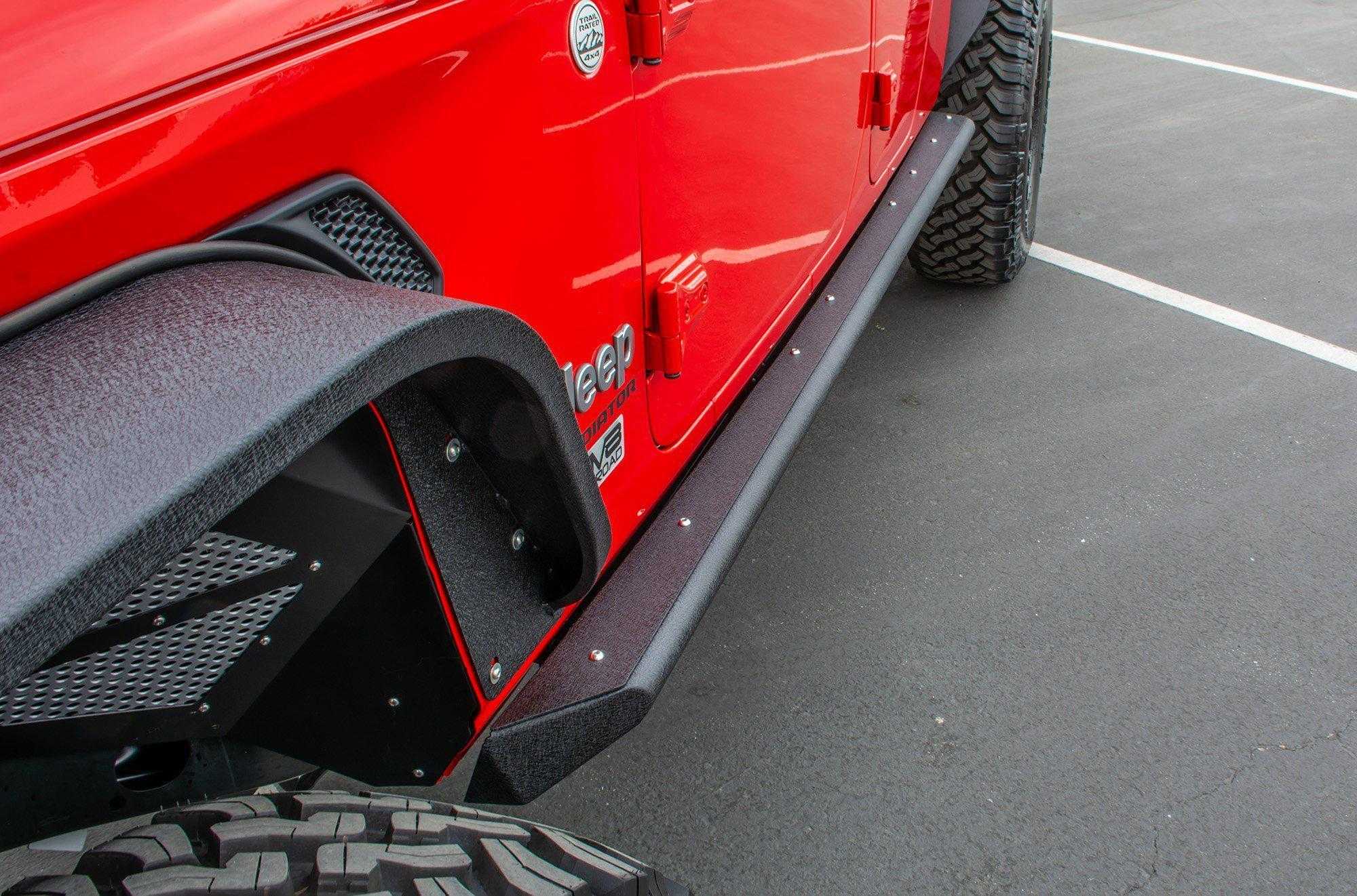 DV8 Off Road, DV8 Off Road Rock Sliders Jeep Gladiator JT (2020-2021) with Step - Standard / Tube Type / Bedside