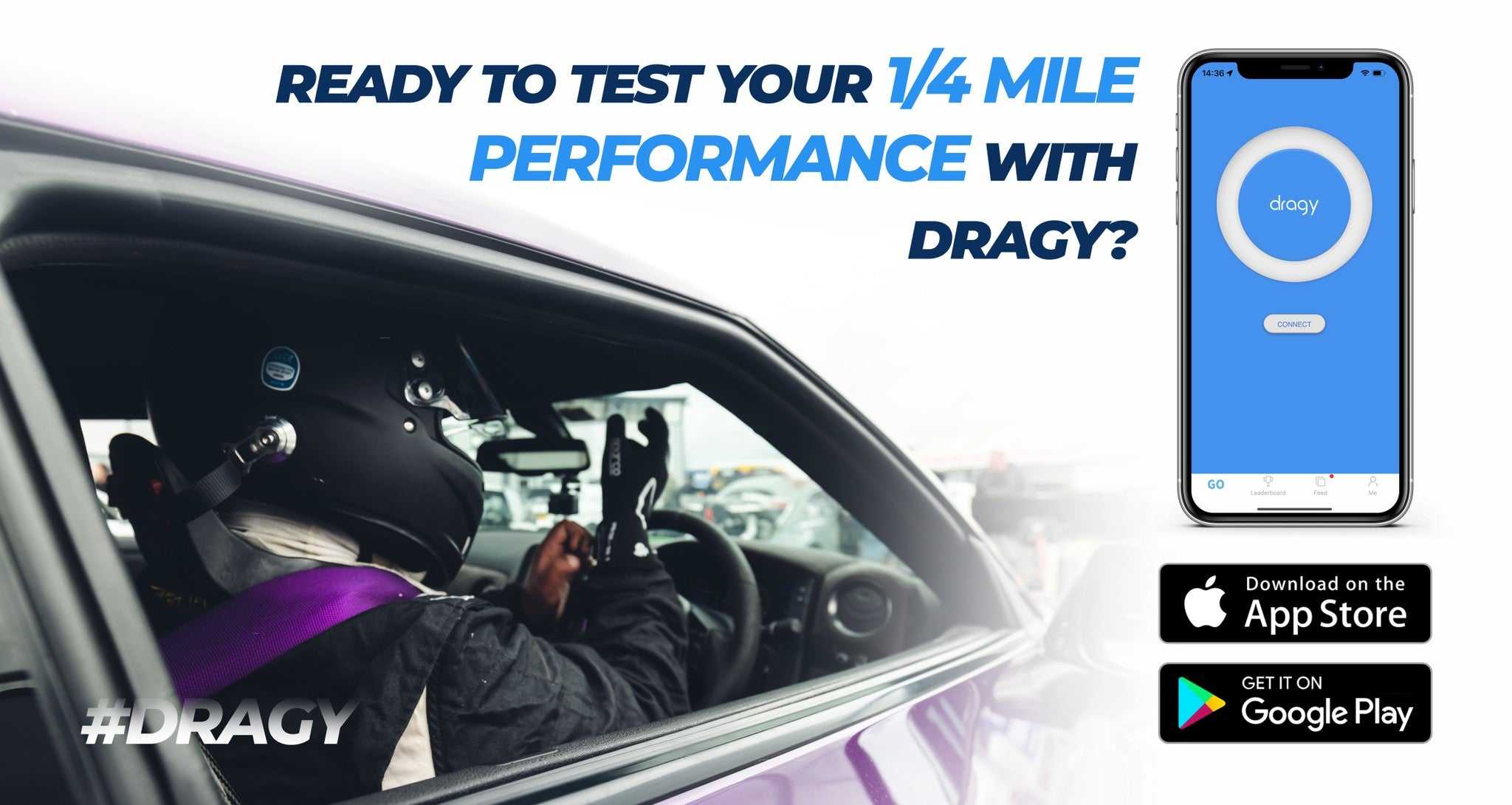 Dragy, Dragy V2 DRG70 Performance Meter (0-60, 60-130, 1/4 Mile, 1/2 Mile) GPS w/ USB & Optional Visor Mount